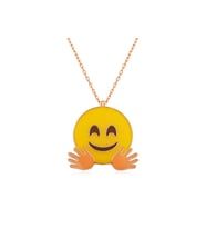 ?Gümüş Rose El Sallayan Emoji Kadın Kolye CSR2182633
