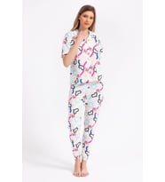 Roly Poly 2786 Love Krem Kadın Gömlek Pijama Takımı