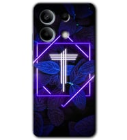 Redmi Note 13 Pro 5G Kılıf HD Desen Baskılı Kılıf - Dark Neon Yaprak T Harfi