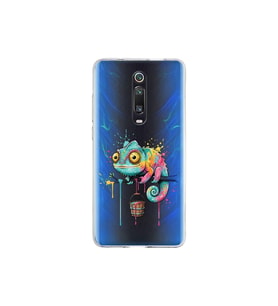 Redmi K20 ile Uyumlu Splash Bukalemun Tasarımlı Şeffaf Silikon Kılıf