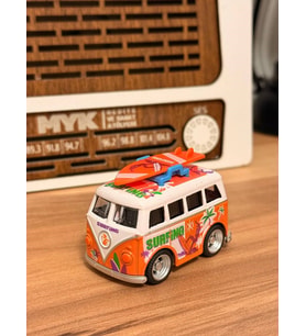Mini Vosvos Karavan Metal Model Araba Tatil Temalı MYK Hediye ve Sanat Atölyesi