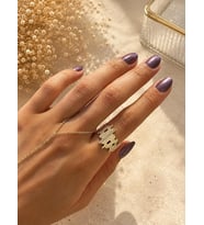 Taşlı Çubuklu Gold Yüzük