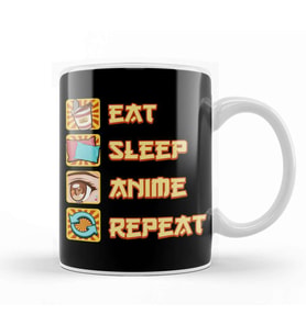 Funny Eat Sleep Anime Repeat Kupa Bardak Porselen