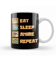 Funny Eat Sleep Anime Repeat Kupa Bardak Porselen