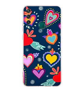 PrintiFy Huawei Y6P ile Uyumlu Retro Color 3  Kamera Korumalı Şeffaf  Kılıf