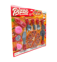 Pizza Yapmayı Öğrenmenin En Eğlenceli Yolu Oyuncak 16 Parça Pizza Seti (Kırmızı)