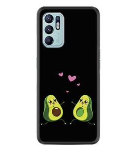 Oppo Reno 6 Kılıf Silikon Desen Özel Seri Aşık Avokadolar 1642