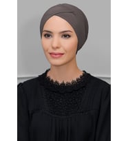 Vizon Pratik Hazır Geçmeli Tesettür Bone Sandy Kumaş Çapraz Büzgülü 1801_10