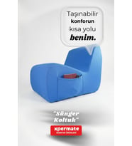 Sünger Koltuk – Taşınabilir, Çok Amaçlı, İskeletsiz, Yer koltuğu, Armut Koltuk Mavi