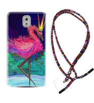 Samsung Note 3 4 5 8 9 20 Ultra 10 Lite Kılıf Boyun Asklı Rasta Silikon Queen Flamingo 1748