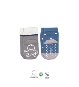 Mey İthalat® Hayvan Figürlü Kaymaz Erkek Soket Çorap 2'Li BS10119 İndigo