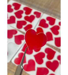 Kalp Sticker Kırmızı 3x3,5 cm 4 Parça 40 Adet