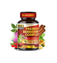 VEGATOT GlucoSavior Berberine 150 Capsul Ceylon Cinnamon, Bitter Melon, Gymnema - Immune, Heart Health Gastrointestinal Function.