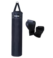 Desfabe Polydes 120x30 Cm Kolonlu Boks Kum Torbası Siyah+Eldiven