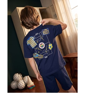 LCW Kids Lacivert Fenerbahçe Baskılı Erkek Çocuk Tişört