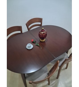 Masa Sandalye 90644 Retro Ayak Model Kayın Retro Açılır Parlak Koyu Ceviz Tabla