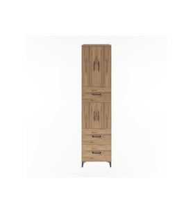Hyperion Dolap 3 Raflı 3 Çekmeceli 4 Kapaklı 60x44x243 Çam-Çam