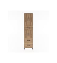 Hyperion Dolap 3 Raflı 3 Çekmeceli 4 Kapaklı 60x44x243 Çam-Çam