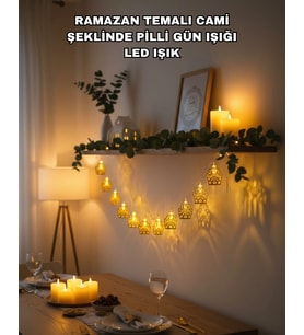 Ramazan Bayram Süslemesi İçin Led Işık Cami Figürlü Dekoratif Tasarım