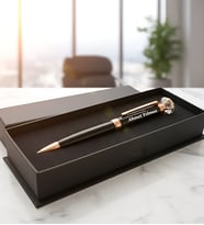 Kişiye Özel Lüx ElmasTaşlı Metal Kalem  İsim Yazılı Siyah-Rose Gold Tükenmez Kalem