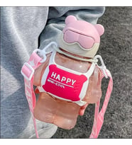 850 ml Spor Samanlı Şişe Büyük Kapasiteli Plastik Su Bardağı Seyahat için Taşınabilir Sırt Çantası (Pembe)