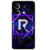 Redmi Note 13 4G Kılıf HD Desen Baskılı Kılıf - Dark Neon Yaprak R Harfi
