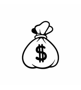 Dolar Para Çantası Araba Sticker siyah 12x16 CM (Siyah)