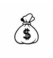 Dolar Para Çantası Araba Sticker siyah 12x16 CM (Siyah)