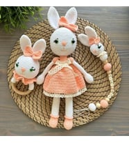 Zeynphobidunyam Amigurumi Turuncu Tavşan Seti 3 Lü