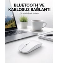 Bluetooth Kablosuz Wireless Mouse Şarjlı Sessiz Ergonomik 5000 DPI Fare