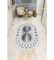 Modern Desenli Lazer Kesim Dijital Baskı Kaymaz Taban Halı H0418