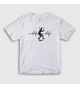 Presmono Unisex Çocuk Beyaz Heartbeat Spor Tennis Tenis T-Shirt 334437tt (Beyaz)