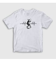 Presmono Unisex Çocuk Beyaz Heartbeat Spor Tennis Tenis T-Shirt 334437tt (Beyaz)