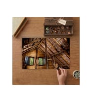 Ahşap Ev - İç Mimari Tasarımı 240 parça Ahşap Puzzle Ahşap Kutuda MP01546
