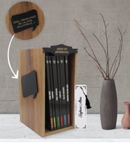 BK Gift Kişiye Özel İsimli Ahşap Kütüphanede Sabahattin Ali Seti-(6 Kitap) ve Kitap Ayracı Hediye Seti