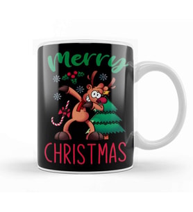 Xmas Dabbing Reindeer Kupa Bardak Porselen