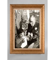 EV İŞYERİ OFİS İÇİN ALTIN ÇERÇEVELİ PASPARTULU ATATÜRK TABLO S749