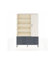 Hyperion Dolap 8 Raflı 6 Çekmeceli Tek Kapaklı  132x44x195 Aytaşı-Aytaşı/Antrasit