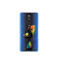 Xiaomi Mi 9T ile Uyumlu Splash Kedi Tasarımlı Şeffaf Silikon Kılıf