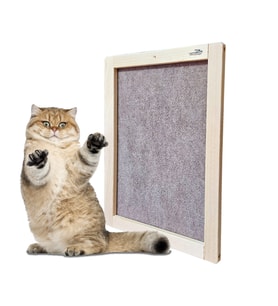 Barış Dizayn Doğal Ahşap Duvara Monte Çerçeveli Halı Kedi Tırmalama Paneli (50x35cm) 2 Renk (Kahverengi)
