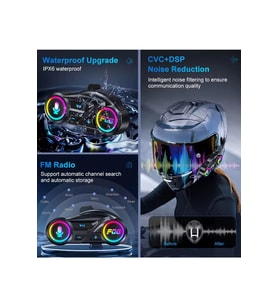 Y13 Motor Kask Kulaklık Rgb Modlu Radyolu Motosiklet Kulaklık 5.3 Bluetooth Intercom