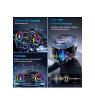 Y13 Motor Kask Kulaklık Rgb Modlu Radyolu Motosiklet Kulaklık 5.3 Bluetooth Intercom