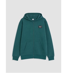 LCW Kids Petrol Kapüşonlu Kalın Erkek Çocuk Fermuarlı Sweatshirt