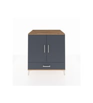 Kronos Şifonyer 3 Raflı Tek Çekmeceli 2 Kapaklı 88x59x96 Çam-Antrasit