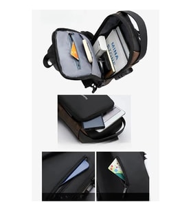 Powerbank Destekli Erkek Ön Göğüs Çantası