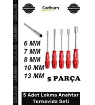 #Lokma Krom Vanadyum Çelik Uzun Sap 5 Adet Lokma Anahtar Tornavida 6/7/8/10/13/mm Metal Altıgen