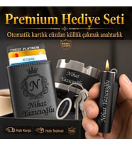 10 Farklı Tasarım Modeli Seçeneğiyle Hemen Kargo Sevgiliye Eşe Babaya Arkadaşa Hediye Seti - Mekanizmalı Otomatik Kartlık Cüzdan Clipper Çakmak Küllük ve Anahtarlık