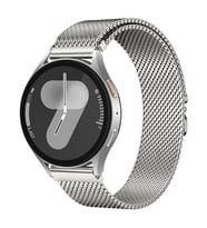 Samsung Galaxy Watch 3 45mm/46mm 22mm Kordon Alüminyum Kelebek Klipsli Milano Lo (Gümüş)