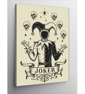 Kanvas Tablo Joker Maskesi Ve Kafatasları