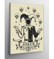 Kanvas Tablo Joker Maskesi Ve Kafatasları